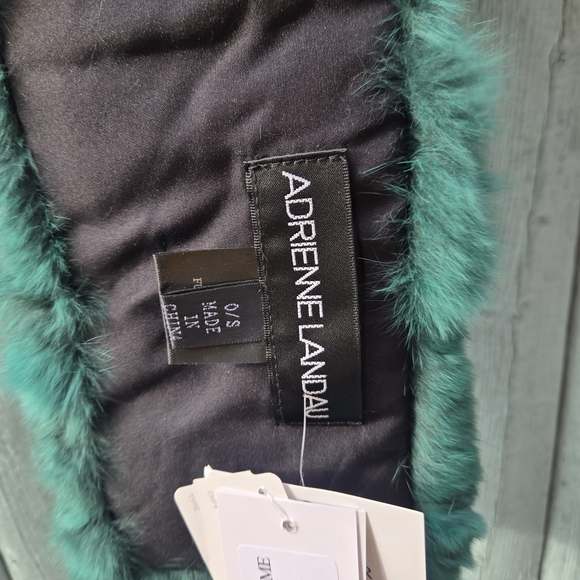 Adrienne Landau Emerald Green Real Rabbit Fur Scarf – NWT - Picture 2 of 7